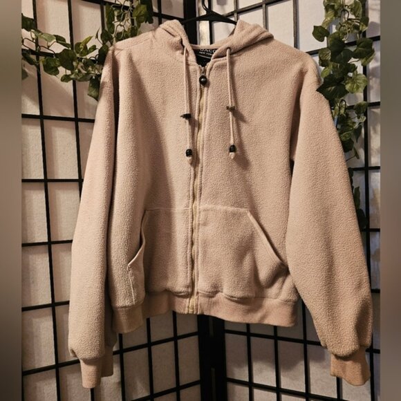 Cozy Beige Sherpa Hoodie - Picture 1 of 5